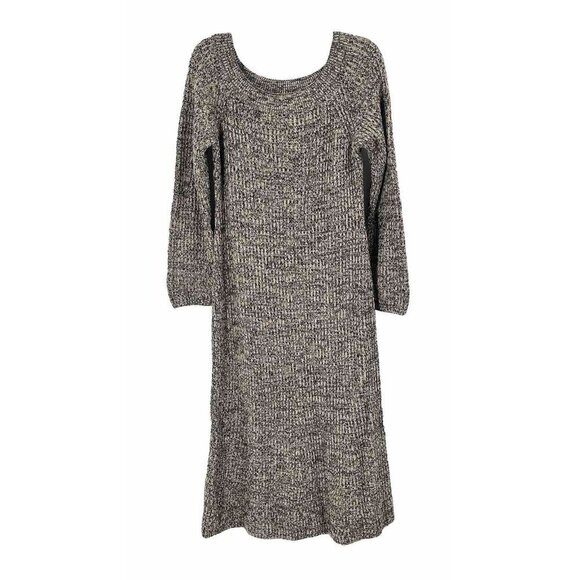 H&M Brown Chunky Knit Long Sleeve Midi Sweater Dress Sz Large NWT - Picture 1 of 7
